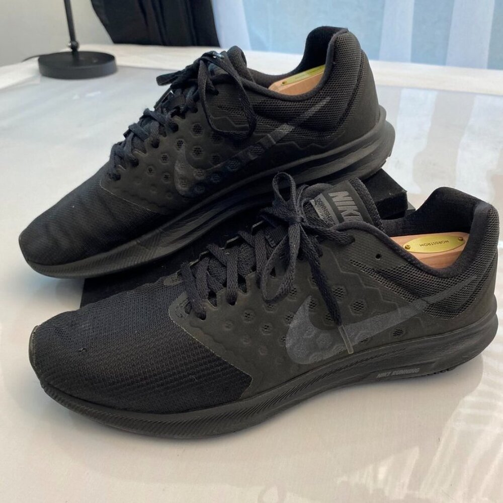 Nike Downshifter 7 Running Shoes Black Mesh Lace Up Men's Size 11 - Picture 3 of 14